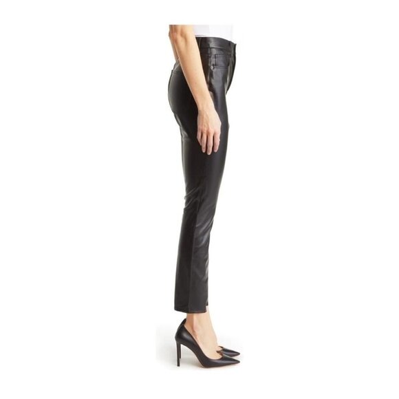 Veronica Beard Womens Black High Rise Faux Leather Ankle Skinny Pants Sz 31 New - Picture 6 of 12
